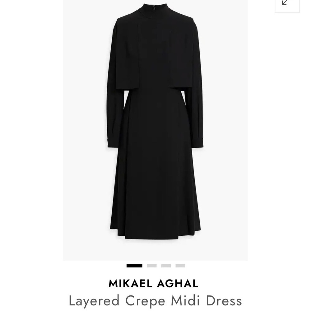 Mikael Aghal Elegant Black Midi Dress
